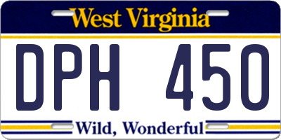 WV license plate DPH450