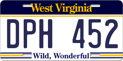WV license plate DPH452