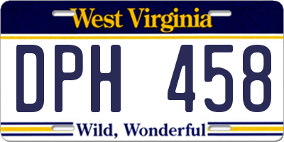 WV license plate DPH458