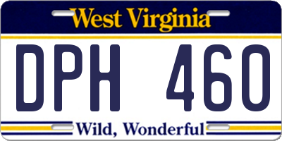 WV license plate DPH460