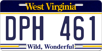 WV license plate DPH461