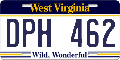 WV license plate DPH462
