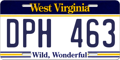 WV license plate DPH463