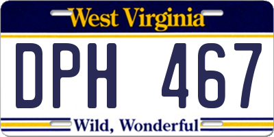 WV license plate DPH467