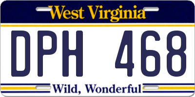 WV license plate DPH468