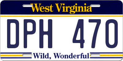 WV license plate DPH470