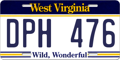 WV license plate DPH476