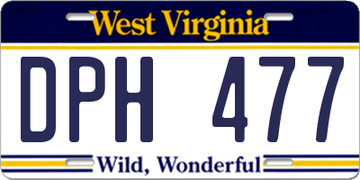 WV license plate DPH477