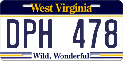 WV license plate DPH478