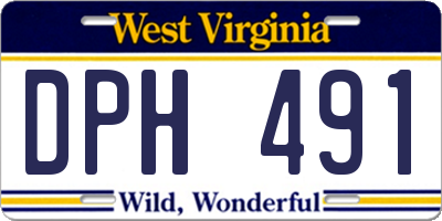 WV license plate DPH491