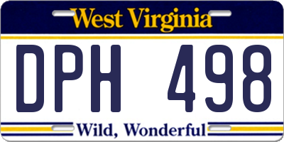 WV license plate DPH498