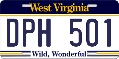 WV license plate DPH501