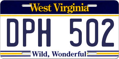 WV license plate DPH502