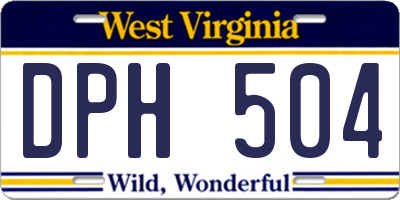 WV license plate DPH504