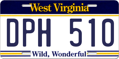 WV license plate DPH510