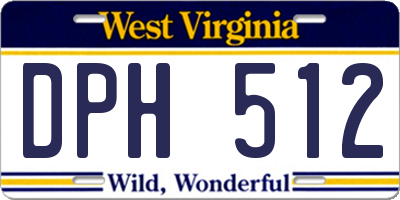 WV license plate DPH512