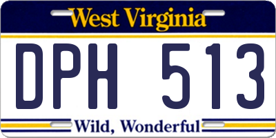WV license plate DPH513