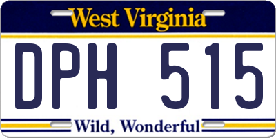 WV license plate DPH515