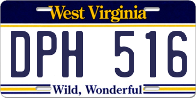 WV license plate DPH516