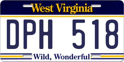 WV license plate DPH518