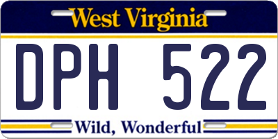 WV license plate DPH522