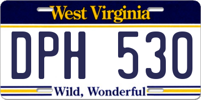 WV license plate DPH530