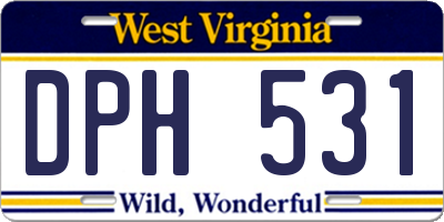 WV license plate DPH531