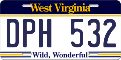 WV license plate DPH532