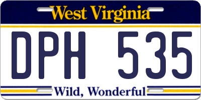 WV license plate DPH535