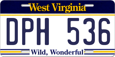 WV license plate DPH536