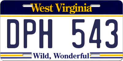 WV license plate DPH543