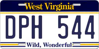 WV license plate DPH544