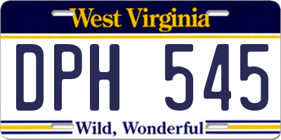 WV license plate DPH545