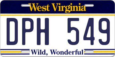 WV license plate DPH549