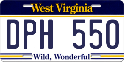 WV license plate DPH550