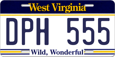WV license plate DPH555