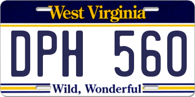 WV license plate DPH560