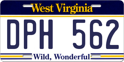 WV license plate DPH562