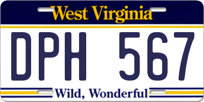 WV license plate DPH567