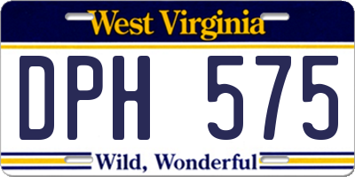 WV license plate DPH575