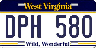 WV license plate DPH580