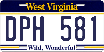 WV license plate DPH581