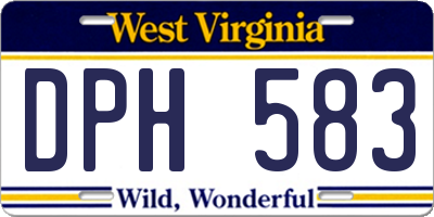 WV license plate DPH583