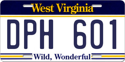 WV license plate DPH601