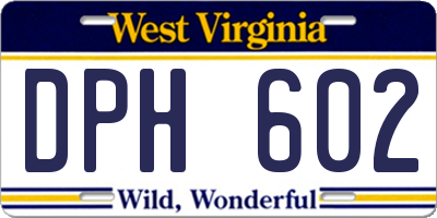 WV license plate DPH602