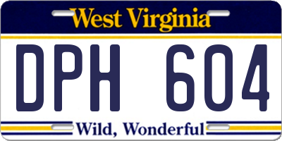 WV license plate DPH604