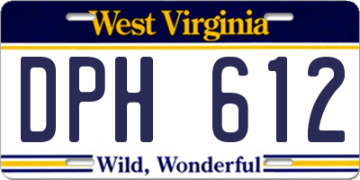 WV license plate DPH612