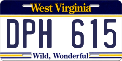 WV license plate DPH615