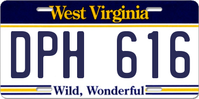 WV license plate DPH616