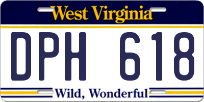 WV license plate DPH618